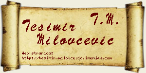 Tešimir Milovčević vizit kartica